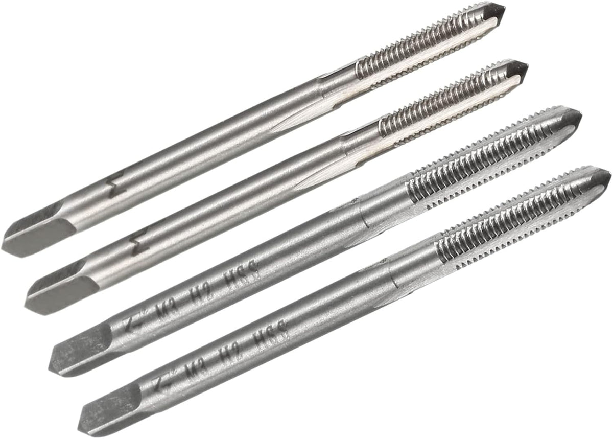 4pcs Metric Machine Tap M2.5 x 0.45mm M3 x 0.5mm H2 HSS Uncoated 3 Straight Flutes Thread Tapping DIY Tool
