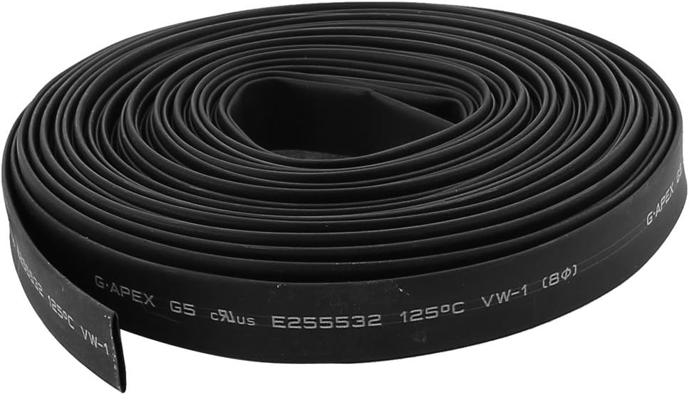 Heat Shrink Tubing 8mm Dia 2:1 rate Heat Shrink Tube Wire Wrap 10m Black