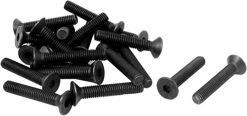 M6 x 35mm Metric Hex Socket Countersunk Head Screw Bolts Black 20PCS