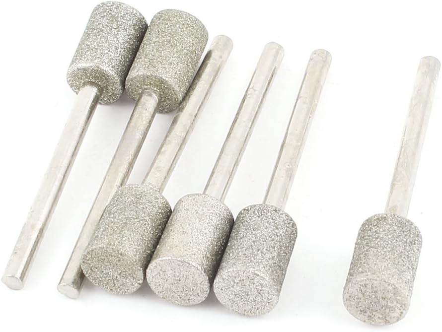 3mm Shank 8mm Cylinder Head Mounted Points Grinding Bit 6 Pcs