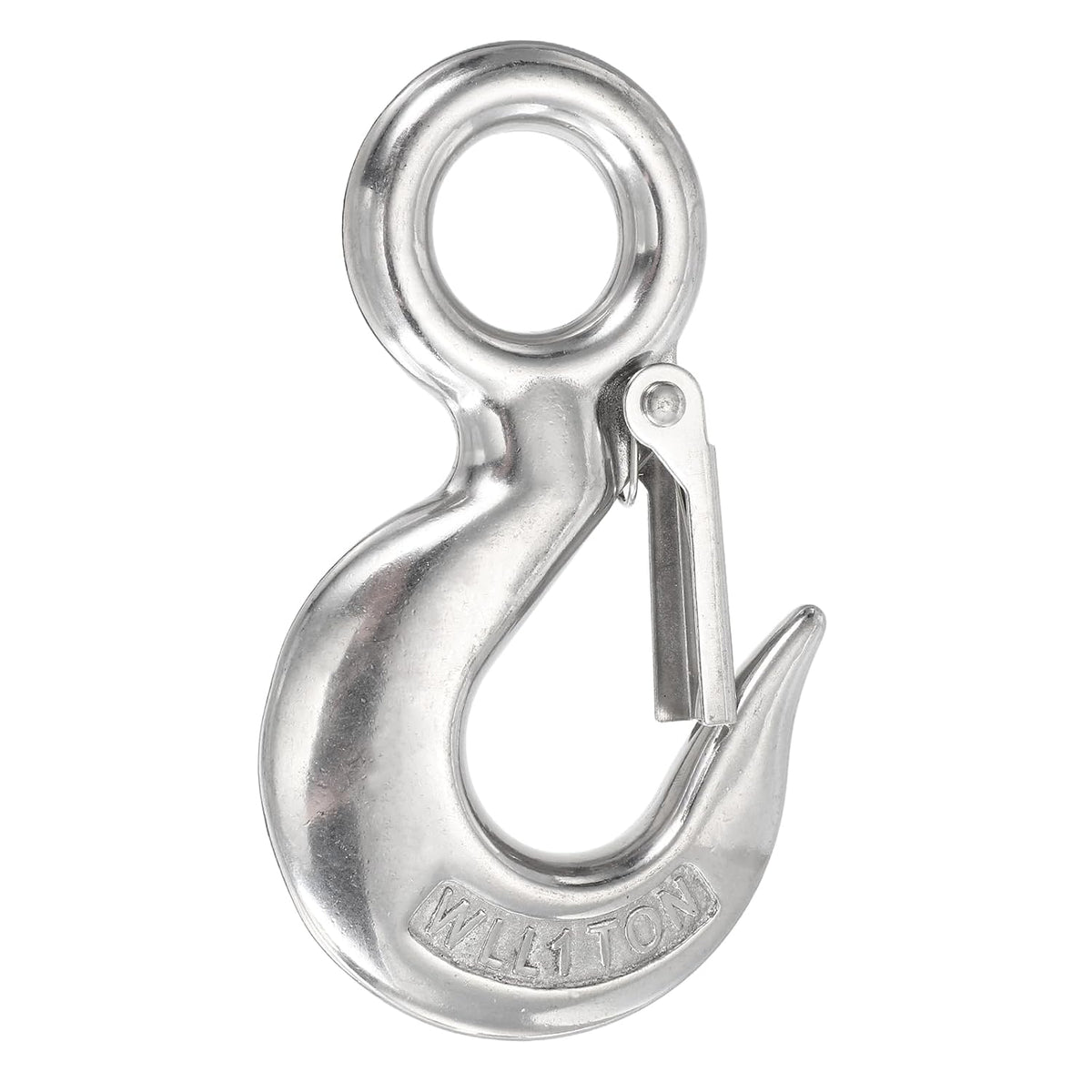 Chain Grab Hook, 2200lbs 114mm Heavy Duty 304 Stainless Steel Swivel Slip Snap Hooks Lifting Hook Hardware with Latch, Silver