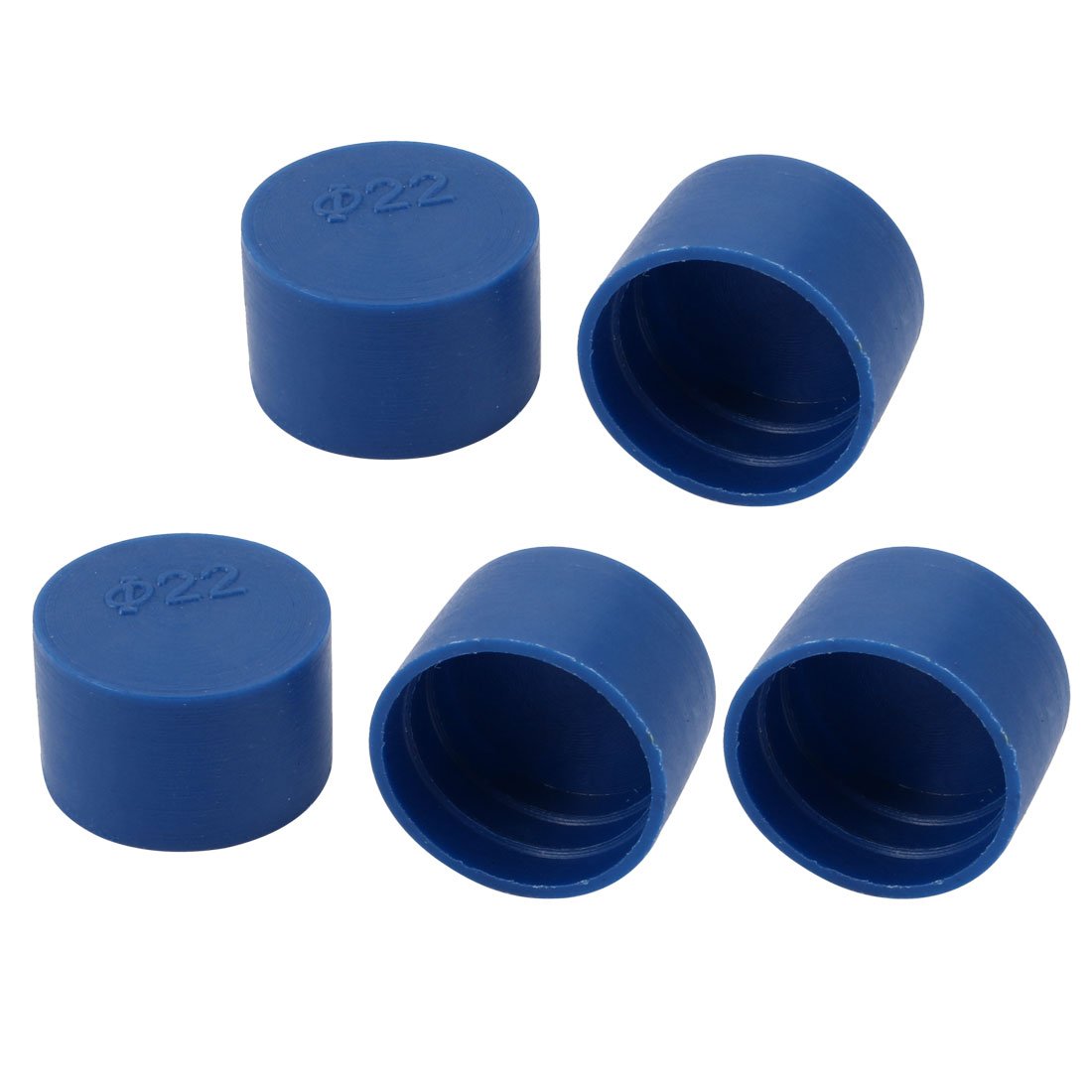 5pcs 22mm Inner Dia PE Plastic End Cap Bolt Thread Protector Tube Cover Blue