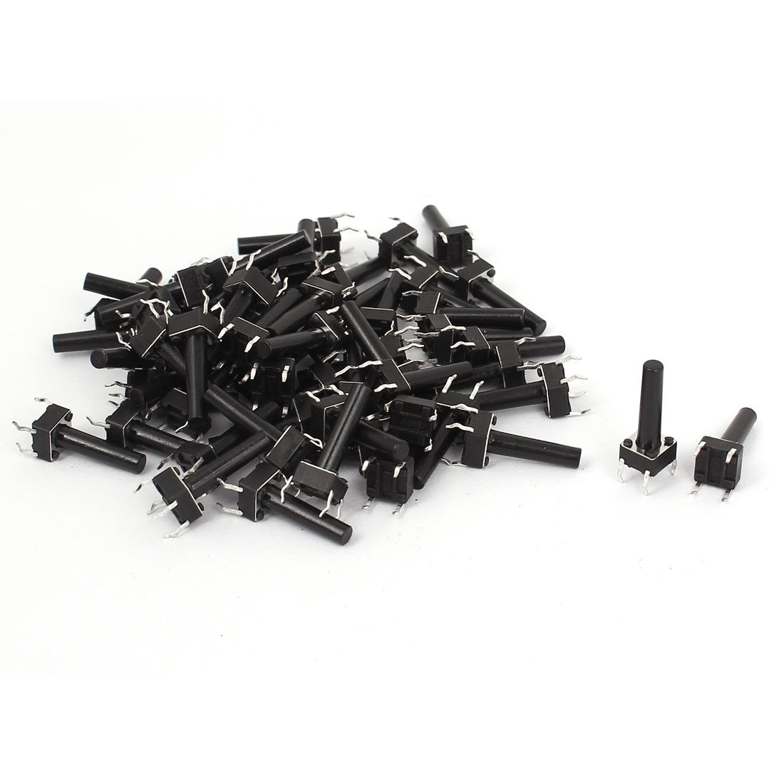 a15062500ux0312 6 Dip 4 Pin Momentary Push Button Tactile Tact Switches, 6 mm x 6 mm x 17 mm