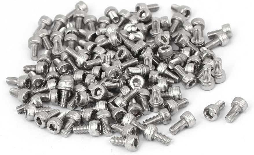 M3x6mm Thread 304 Stainless Steel Hex Socket Head Cap Screw Bolt DIN912 120pcs