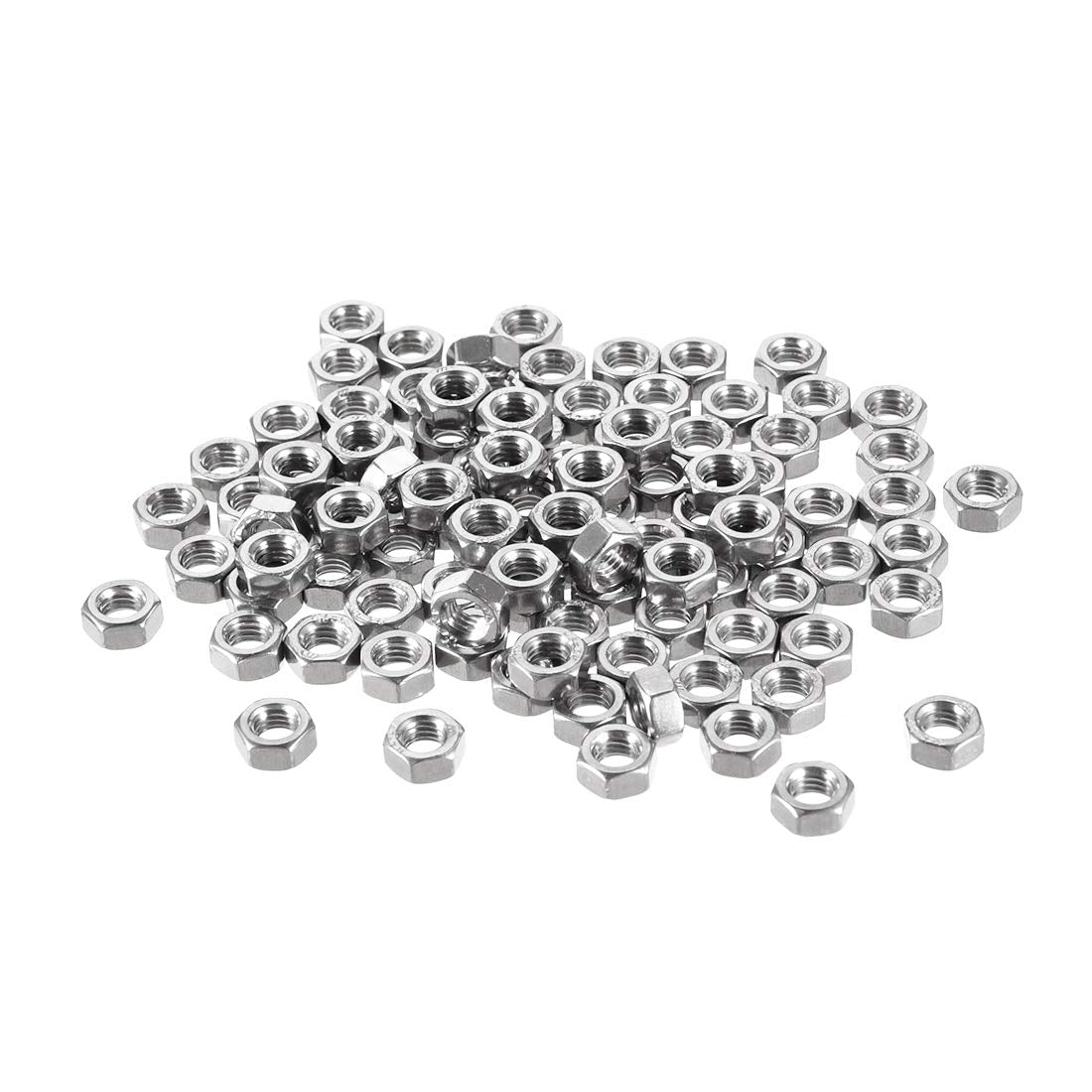 Hex Nuts, M5x0.8mm Metric Coarse Thread Hexagon Nut, Stainless Steel 304, Pack of 100