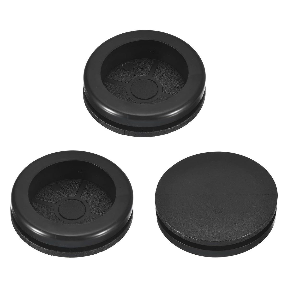 3Pcs Rubber Grommets 1-3/4" (45mm) Drill Hole, 1-1/2" (38mm) ID Single Sided Hole Plugs Ring Gasket for Firewall Cable Wire Protecting, Black