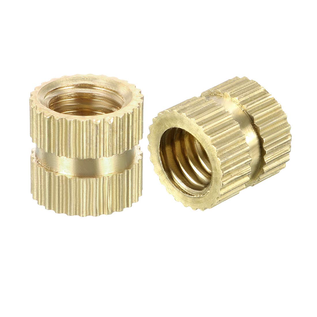 Knurled Insert Nuts - 100Pcs M6 x 8mm Length x 8.5mm OD Female Thread Brass Threaded Insert Embedment Nut for 3D Printer