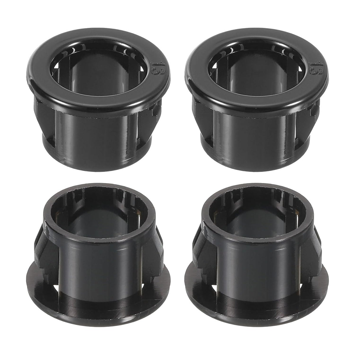 28 Pcs Cable Snap Bushing Grommet, 1/2" Mounting Dia Black Round Nylon Snap in Cable Grommet Protector, Plastic Cable Hole Grommets for Wiring