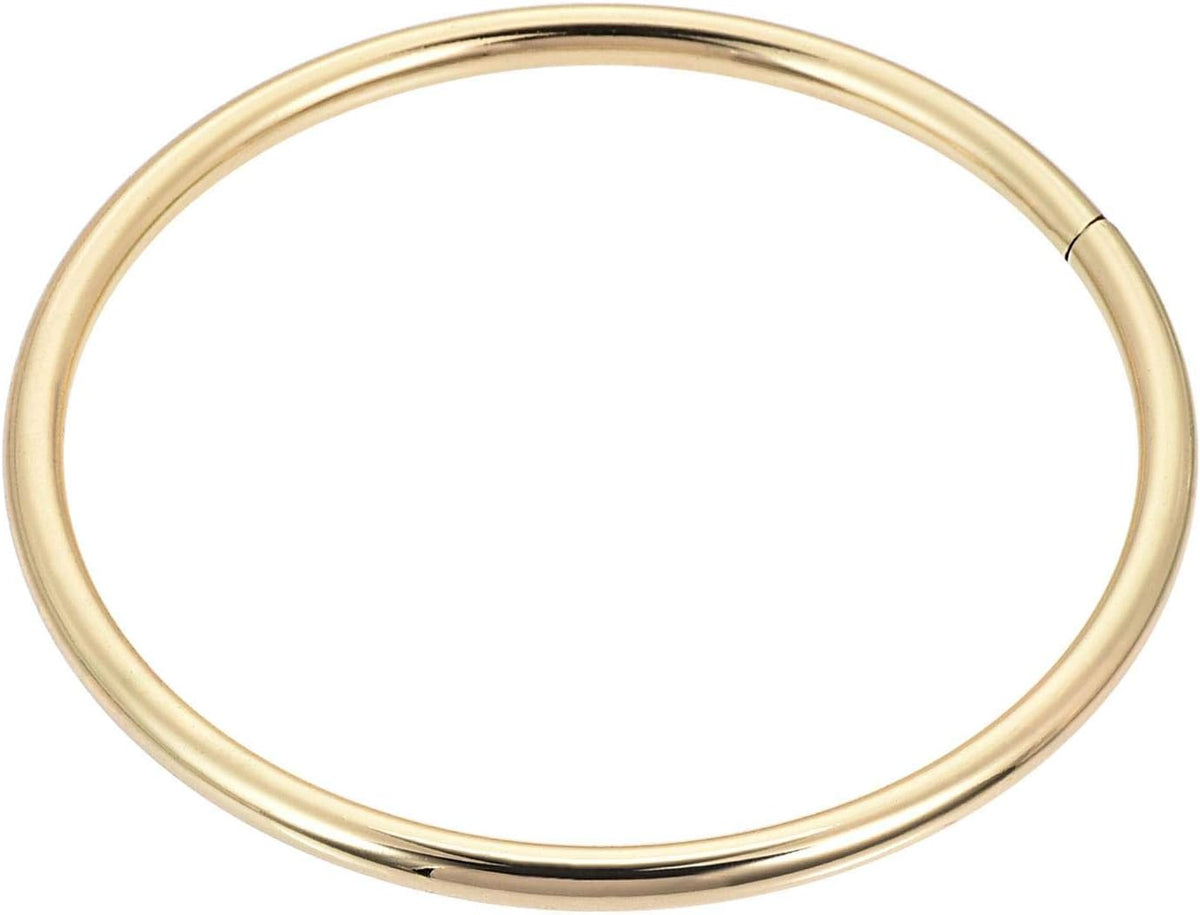 LinkMejor Metal O Ring 75mm(1.89") ID 5mm Thickness Non-Welded Rings for Hardware DIY Gold Tone 1pcs