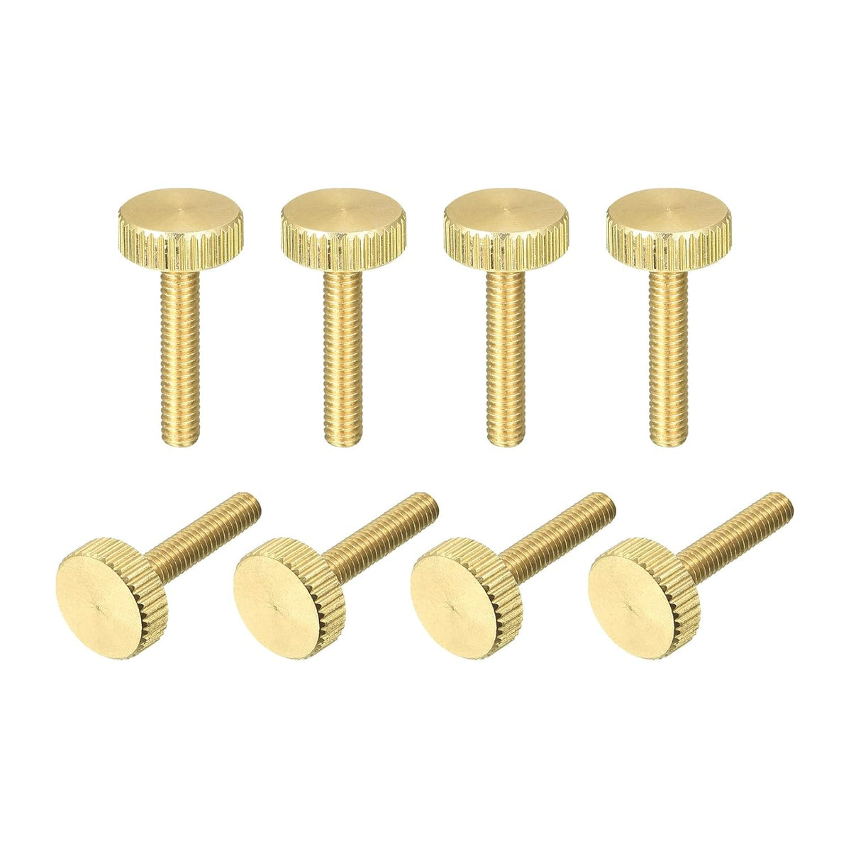 Knurled Thumb Screws, M4x20mm Flat Brass Bolts Grip Knobs Fasteners for PC, Electronic, Mechanical 8Pcs
