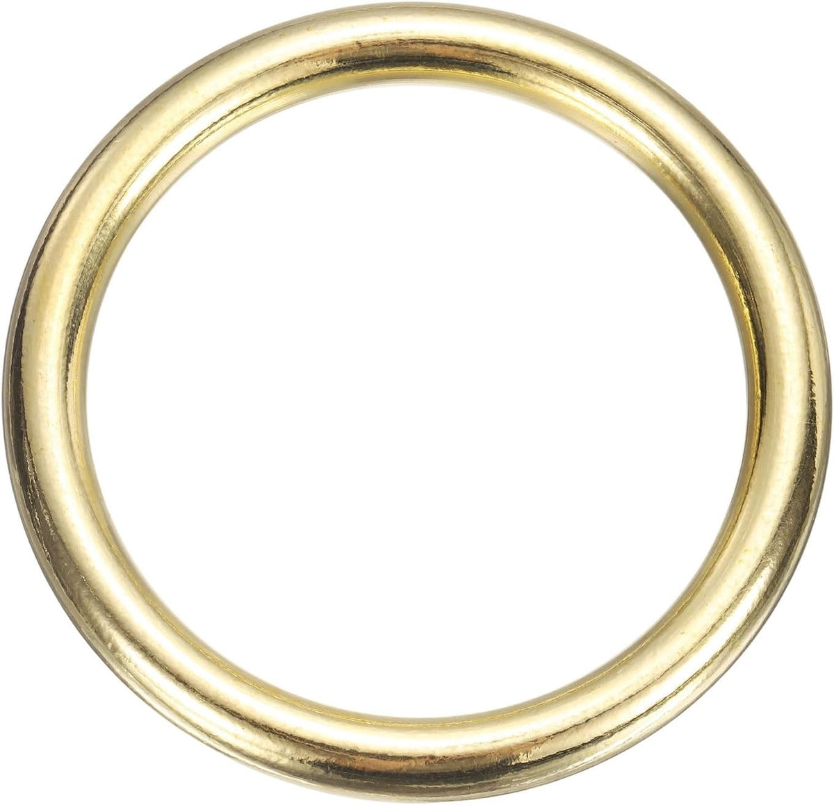 H59 Brass O Ring, 2.36" OD. 1.89" Thickness Brass Seamless Welded Circle Loop Round Ring Buckles for Luggage Webbing Craft DIY Decoration Accessories, Gold Tone
