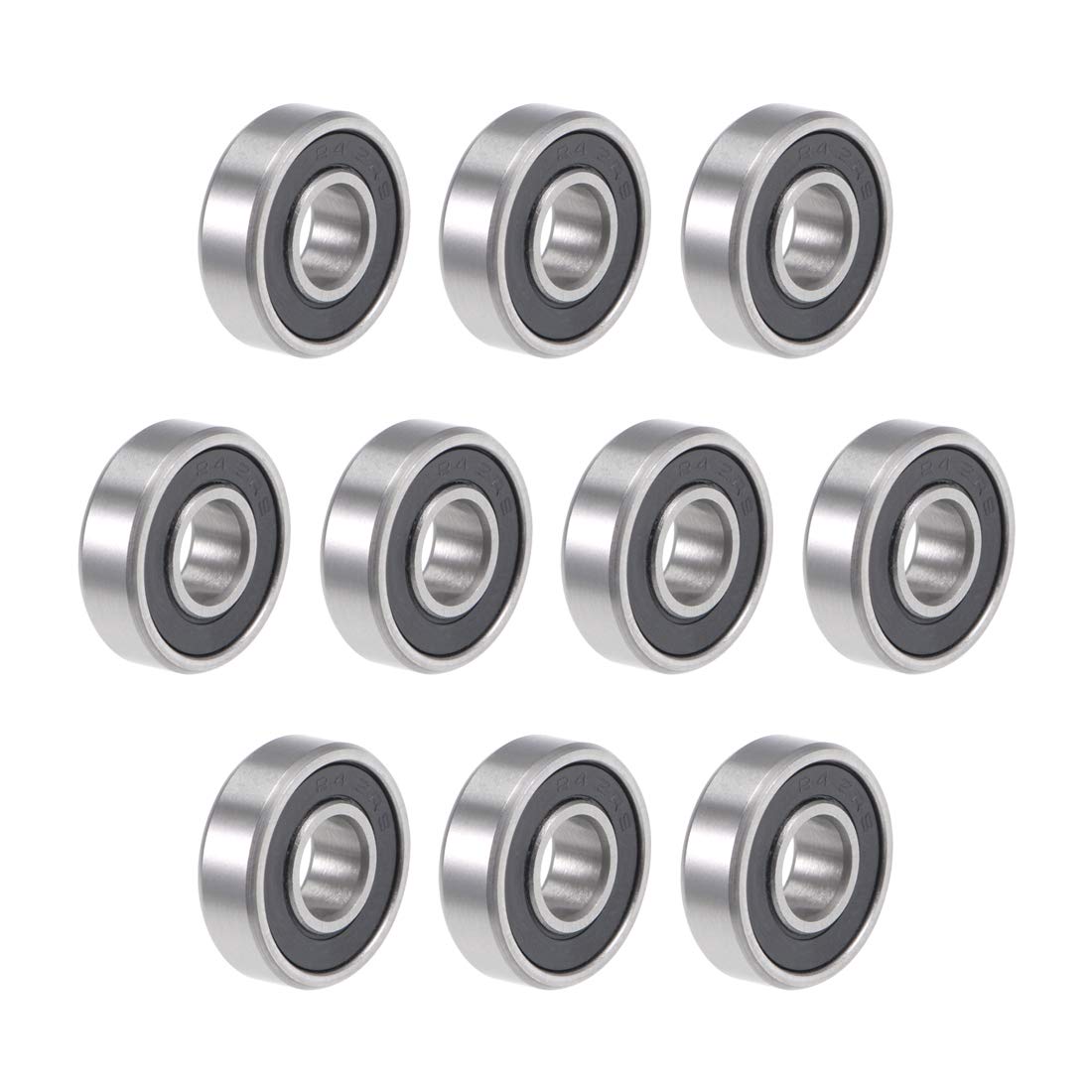 R4-2RS Deep Groove Ball Bearings 1/4" x 5/8" x 0.196" Double Sealed Chrome Steel P6(ABEC3) 10pcs