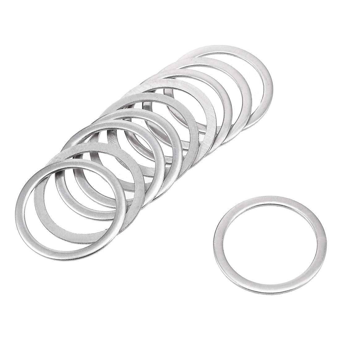 50pcs 9/16" x 3/4" x 1/32" 304 Stainless Steel Flat Washer for Screw Bolt