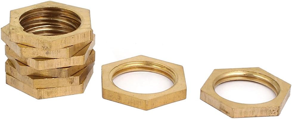 8 Pcs 3/8BSP Female Thread Brass Hex Nut Pipe Fitting Locknut