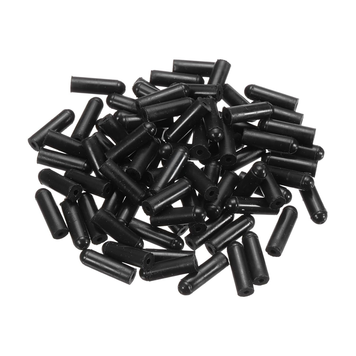 100Pcs Silicone End Caps, 2mm(1/16") ID 14.5mm(9/16") Height Round Rubber Elastic Screw Thread Protectors Soft Flexible Screw Bolt Covers Caps for Metal Tube Rod Bolt, Black