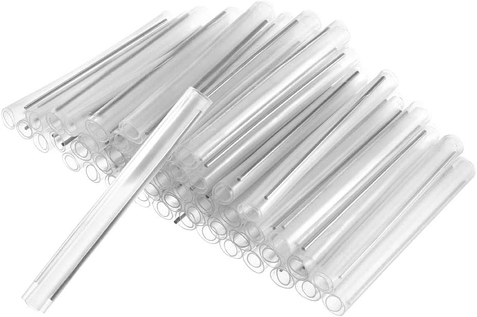 59mm 6mm OD Fiber Optic Fusion Splice Tube Protector Sleeves, Clear Heat Shrinkable, Double Rod, 300pcs