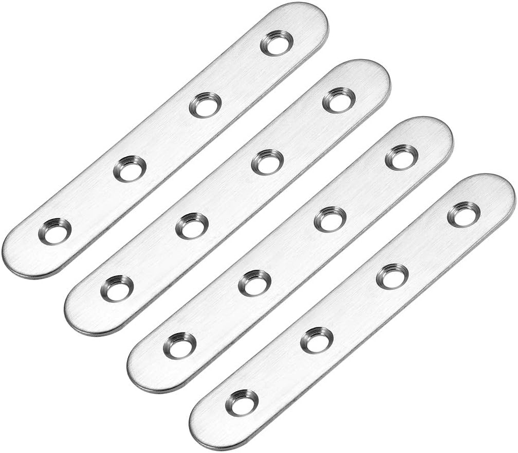 Repair Plate, 100mm x 17mm, Flat Fixing Mending Bracket Connector with Screws, 4 Pcs