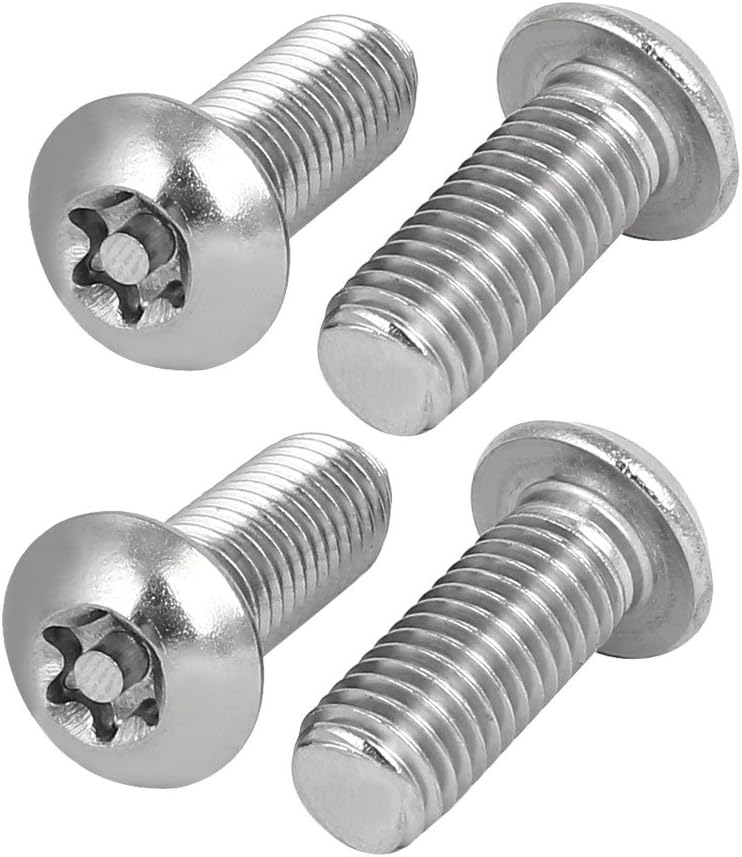 M10x25mm 304 Stainless Steel Button Head Torx Security Machine Screws 4pcs