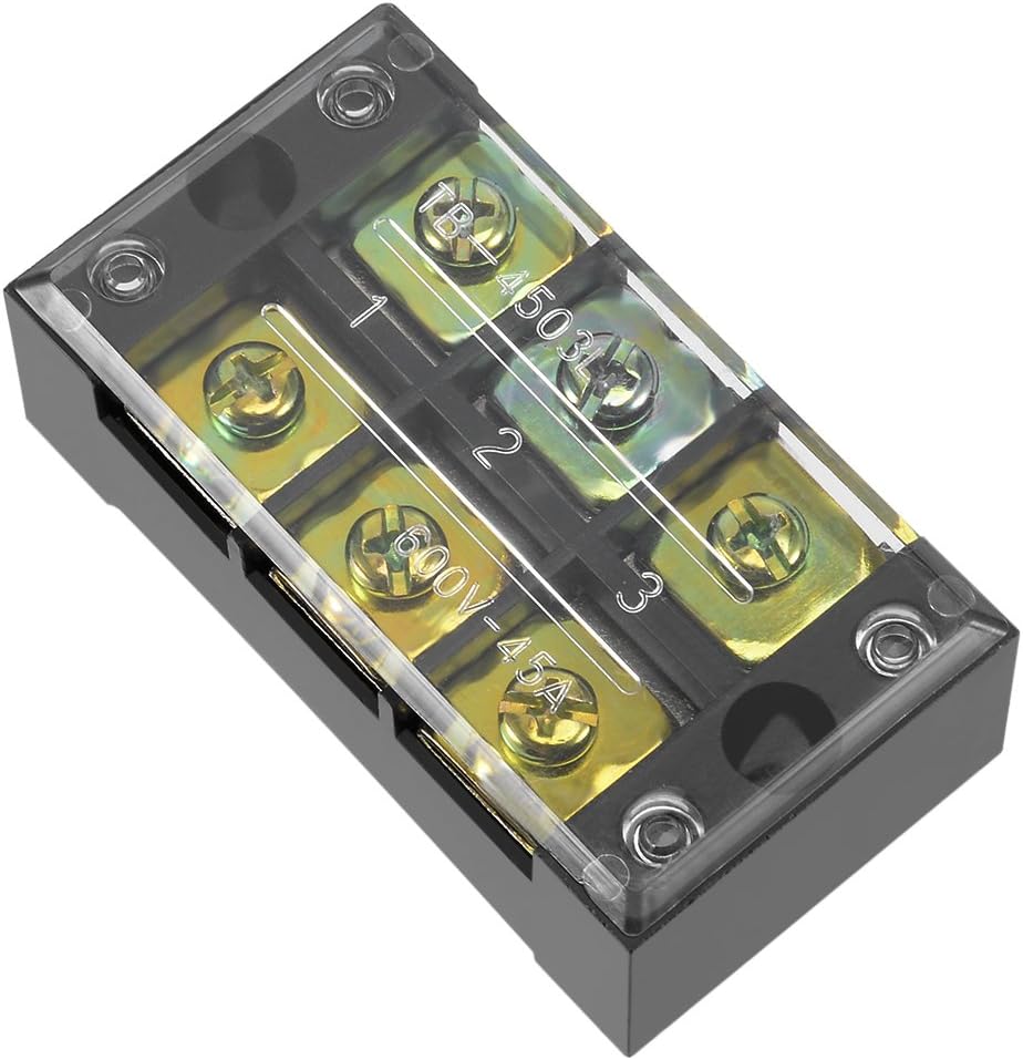 Dual Rows 3 Positions 600V 45A Cable Barrier Block Terminal Strip TB-4503L