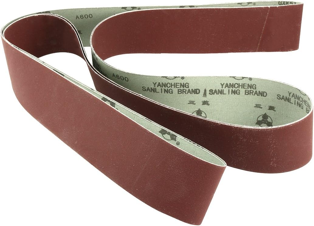 2-Inch x 72-Inch Aluminum Oxide Sanding Belt 600 Grits Sandpaper Flush Joint for Belt Sander 2pcs