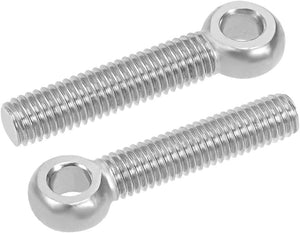 M8 x 40mm 304 Stainless Steel Machine Shoulder Lift Eye Bolt Rigging Silver Tone 5pcs