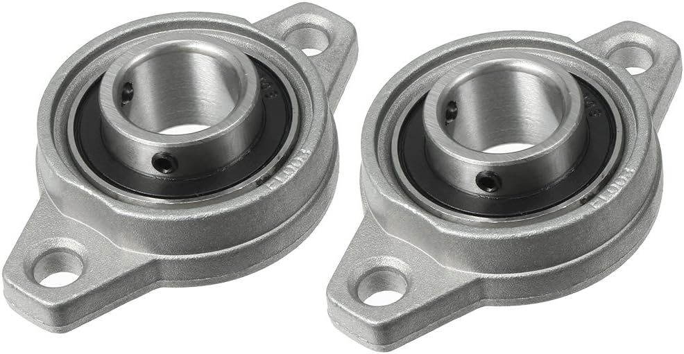 2pcs KFL003 17mm Zinc Alloy Self Aligning Pillow Block Flange Bearing
