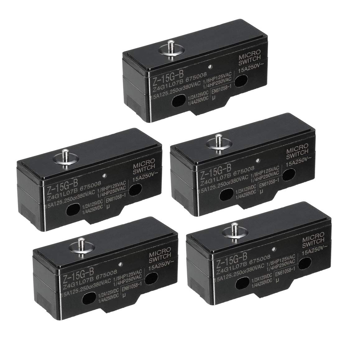 5PCS Z-15G-B 1NO + 1NC Slim Reed Snap Button Type Micro Action Switches