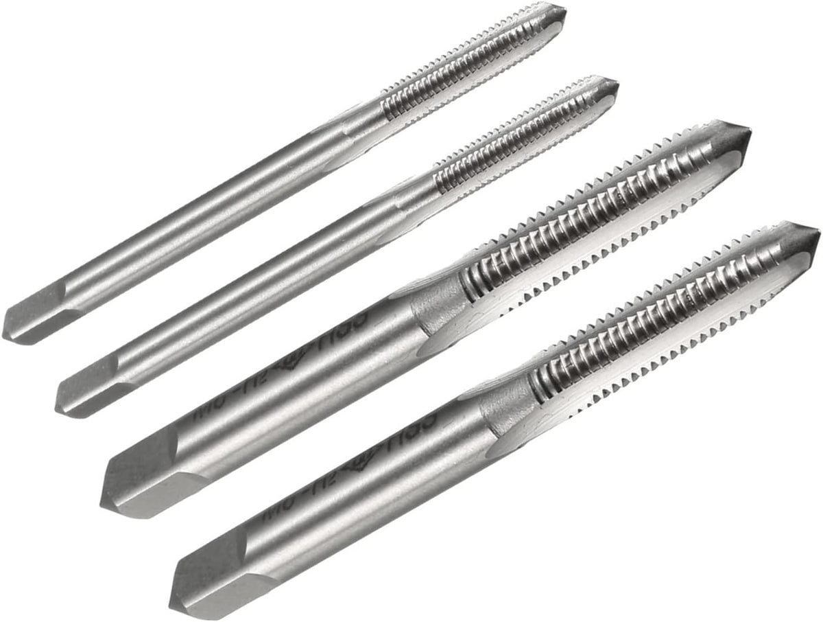 Metric Machine Tap M3 x 0.5mm and M6 x 1.0mm H2 HSS Uncoated 3 Flutes Thread Tapping DIY Tool 4pcs