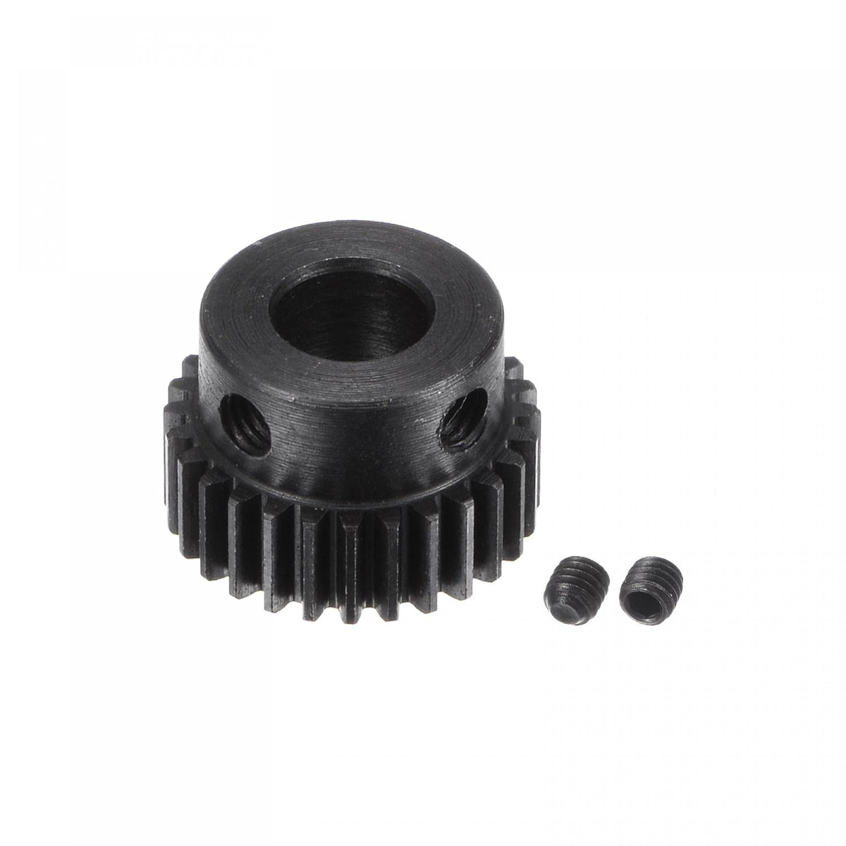 Pinion Gear Set, 45# Carbon Steel Motor Rack Spur Gear with Step Black, 0.5 Mod 28T 6mm Bore 15mm Outer Dia, M3 Set Screws Included