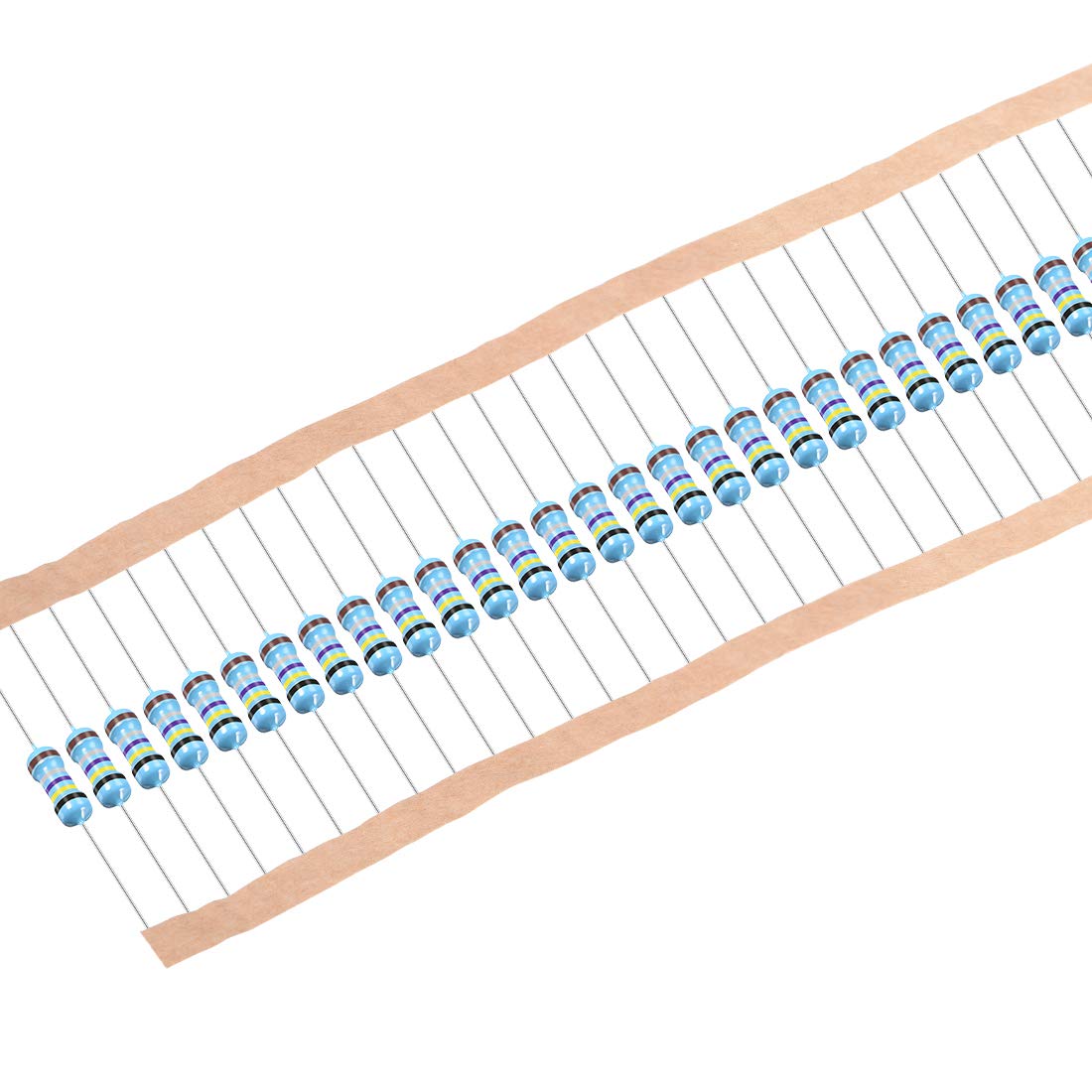 50Pcs 0.47 Ohm Resistor, 1/2W 1% Tolerance Metal Film Resistors, Lead, 5 Bands for DIY Electronic Projects and Experiments