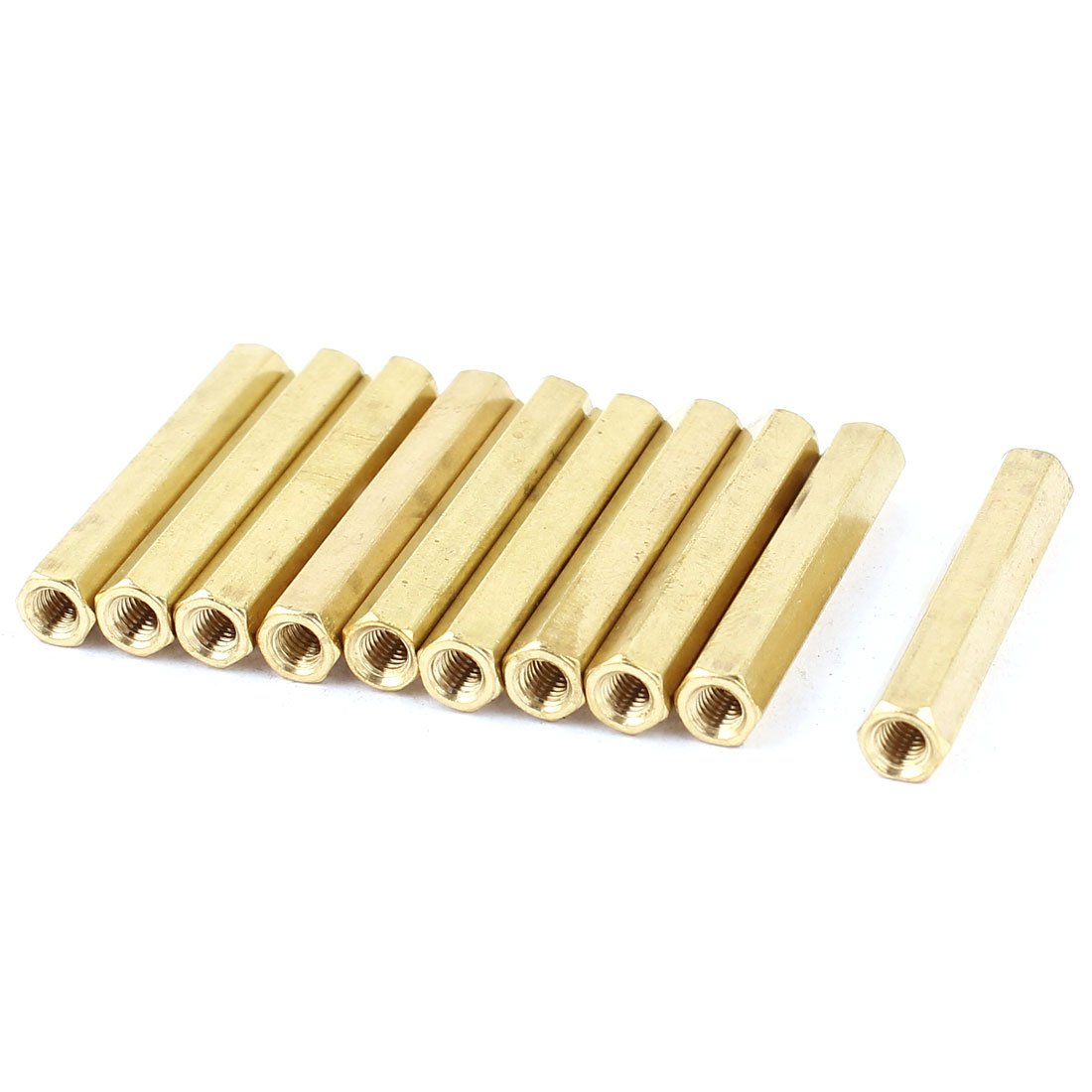 M3 x 30mm Female/Female Thread Brass Hex Standoff Spacer 10pcs