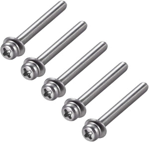 M4 x 40mm Stainless Steel Phillips Pan Head Machine Screws Bolts Combine with Spring Washer and Plain Washers 5pcs