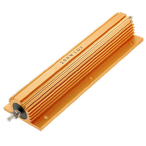 Gold Tone Aluminium Clad Resistor 200W 1 Ohm Resistance
