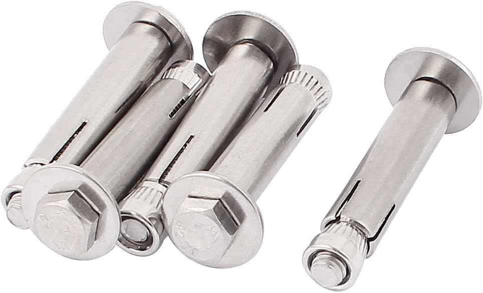 M6 x 50mm Hex Nut Expansion Anchor Screws Bolts Tool 5pcs
