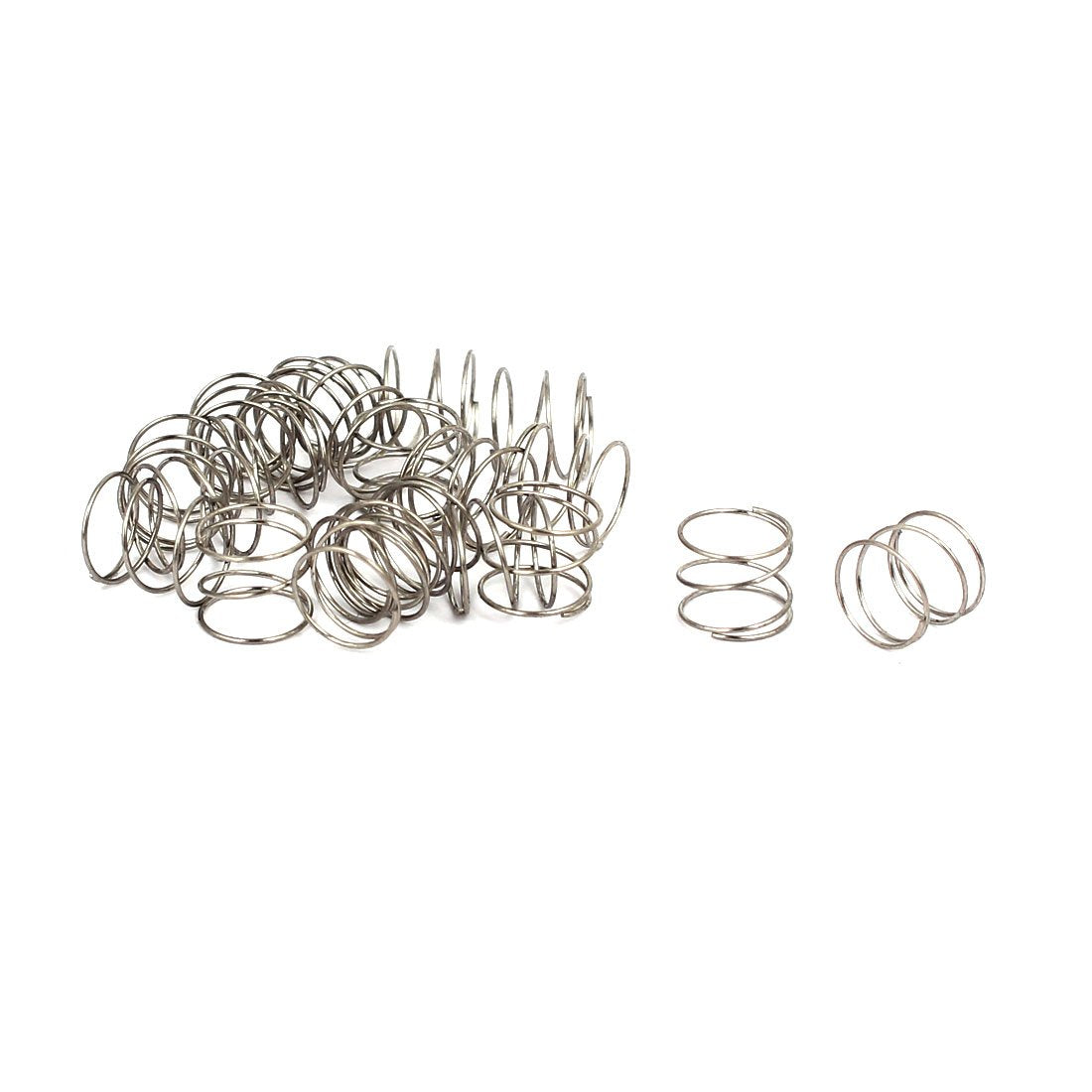 Compression Spring,304 Stainless Steel,6mm OD,0.3mm Wire Size,5mm Free Length,Silver Tone,20Pcs
