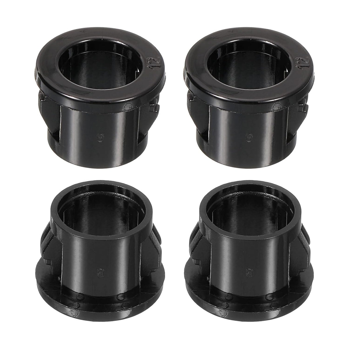 28 Pcs Cable Snap Bushing Grommet, 15/32" Mounting Dia Black Round Nylon Snap in Cable Grommet Protector, Plastic Cable Hole Grommets for Wiring