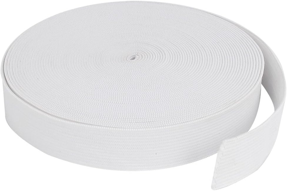 LinkMejor Sewing Trousers Pants Stretchy String Strap Band 10M 2.4cm Wide White