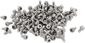 M2x4mm Thread Hex Key Socket Head Knurl Cap Screws Bolts 100pcs