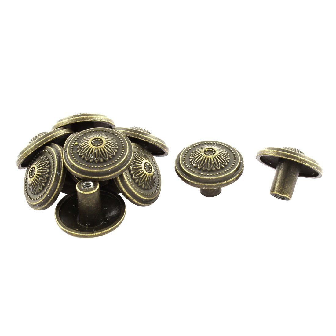 a15061700ux0770 Wardrobe Single Hole Floral Embossment Pull Knob Handle (Pack of 10)