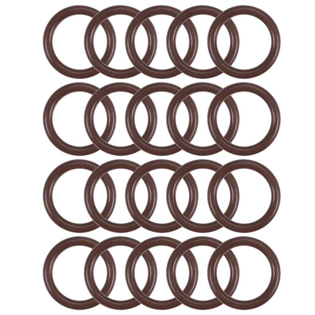 Fluorine Rubber O-Rings 24mm OD 18mm ID 3mm Width, Metric FKM Sealing Gasket, Pack of 20