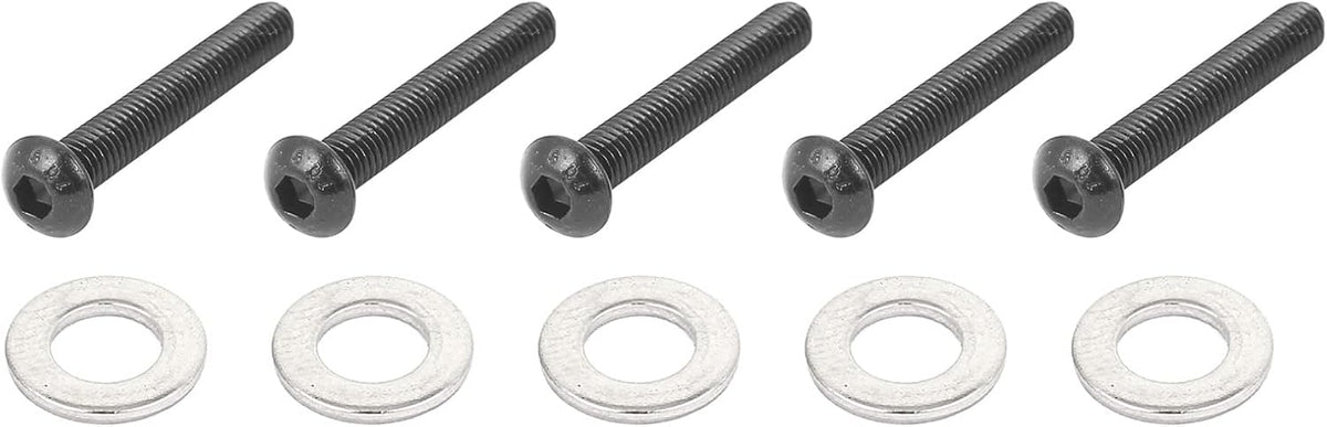 M6x12mmx0.9mm Round Flat Washer 200pcs and M6x40mm Button Head Hex Socket Cap Screw 40pcs
