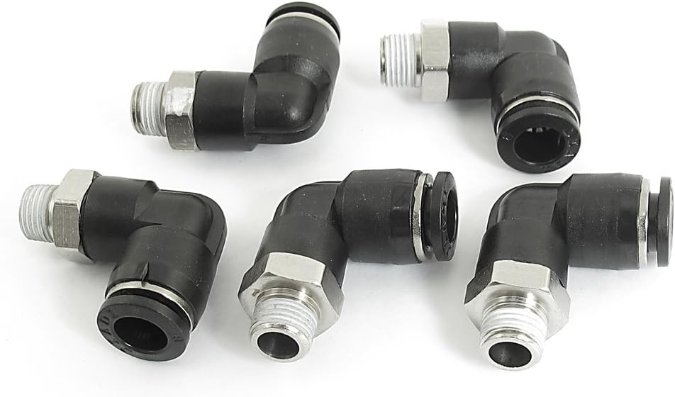 1/8BSP Male to 8mm Air Pneumatic Elbow Quick Connect Connectors 5Pcs