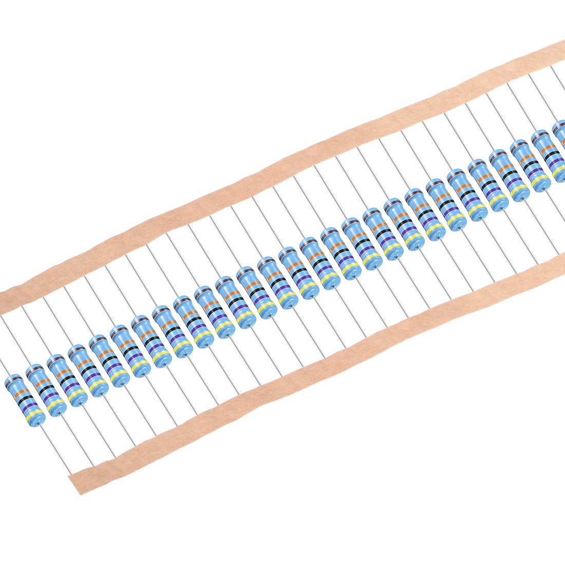 30Pcs 470K Ohm Resistor, 1W 1% Tolerance Metal Film Resistors, Lead, 5 Bands for DIY Electronic Projects and Experiments