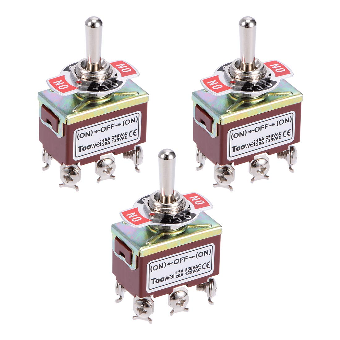DPDT Rocker Toggle Switch 15A 250V 20A 125V 6P ON/Off/ON Switch Waterproof Boot Cap Cover