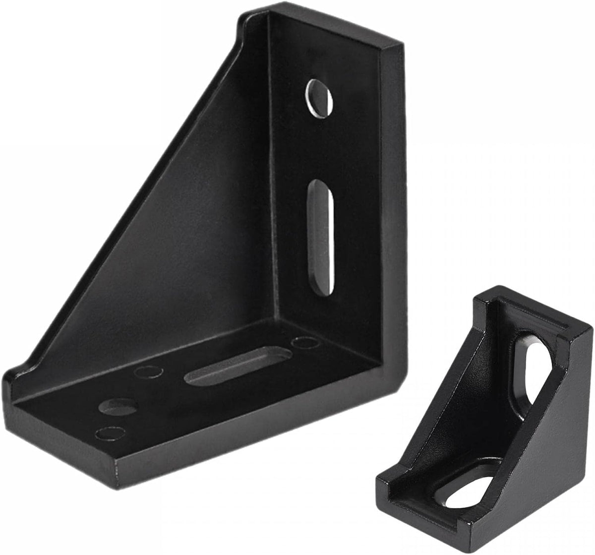 Inside Corner Bracket Gusset (80mm x 80mm 4Pcs, 40mm x 40mm 8Pcs) for 4040 Series Aluminum Extrusion Profile with Slot 8mm, Black