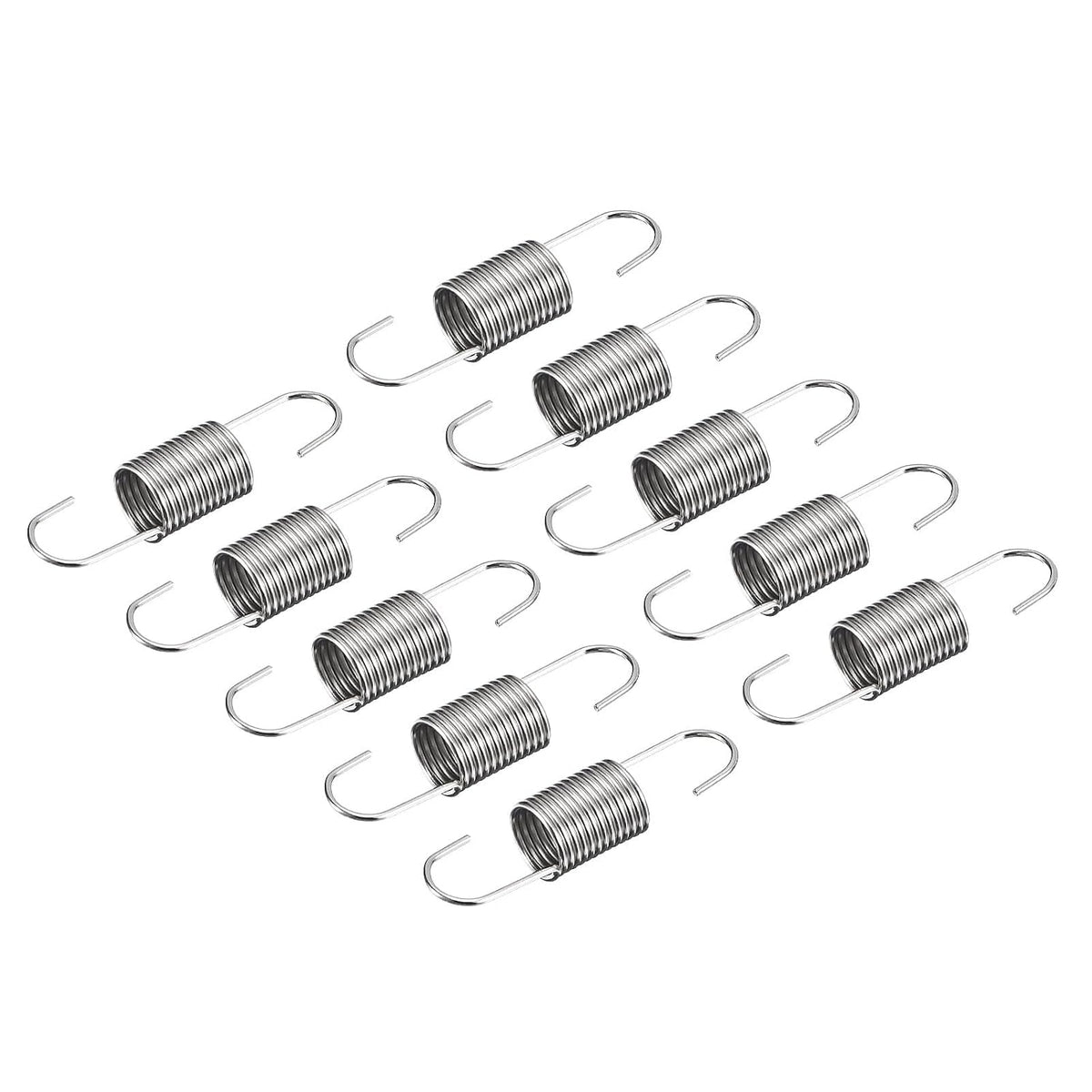 50Pcs Extended Spring 9/32 inch x 1-3/16 inch, 0.027 inch Spring Steel Dual Hook Tension Springs for Machinery Construction