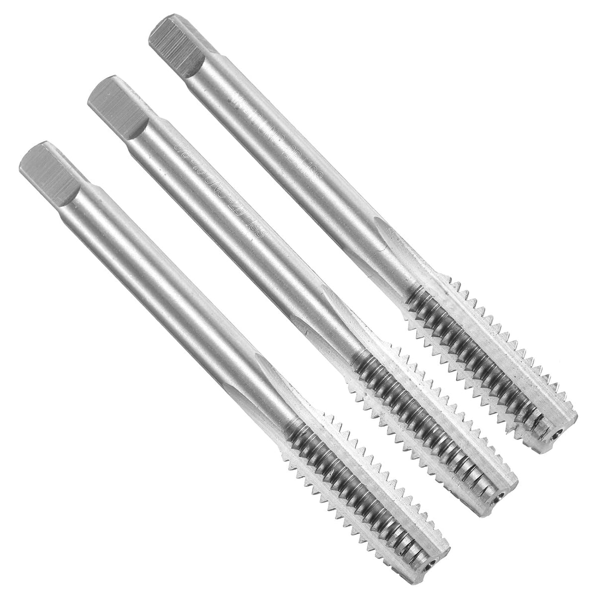 3pcs Hand Tap Set, 3/8"-16 UNC Taper/Plug/Bottom Thread Screw Taps, 9CrSi Alloy Tool Steel Hand Threading Tapping Tool Kit