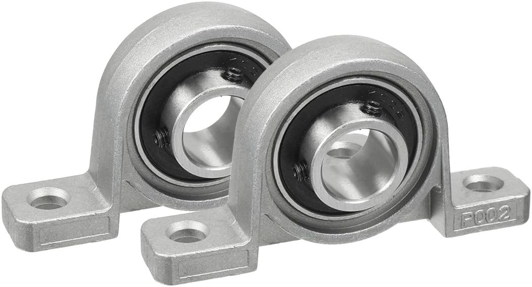 2pcs KP002 15mm Bore Zinc Alloy Inner Ball Mounted Pillow Block Insert Bearing