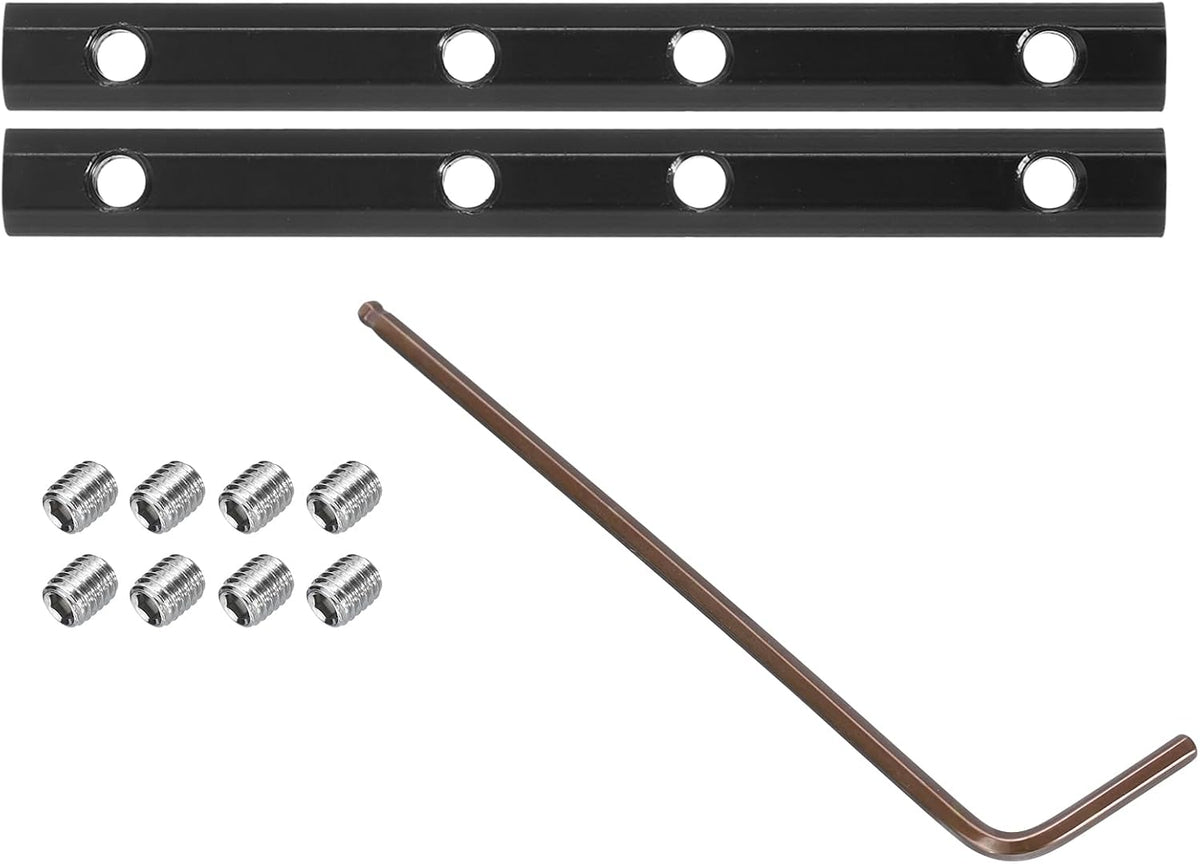 2pcs 20 Series Straight Line Connector 4 Inch with M5 Mounting Screws and Wrench Corner Bracket for T/V Slot 2020 Series Carbon Steel Extrusion Profile, Black