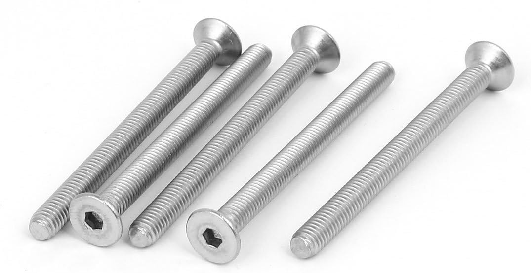 M5x60mm 316 Stainless Steel Countersunk Flat Head Hex Socket Cap Screw 5pcs